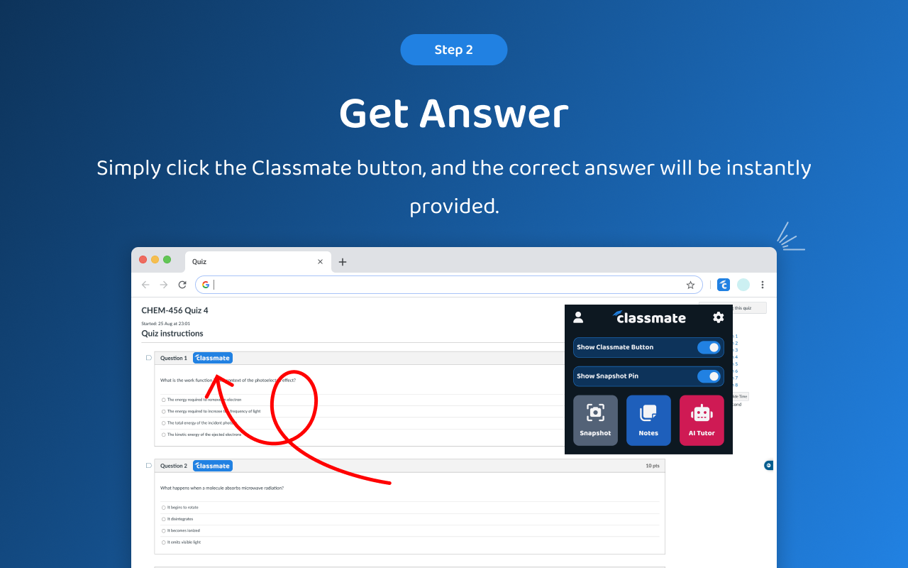 Classmate - AI Homework Help chrome谷歌浏览器插件_扩展第3张截图