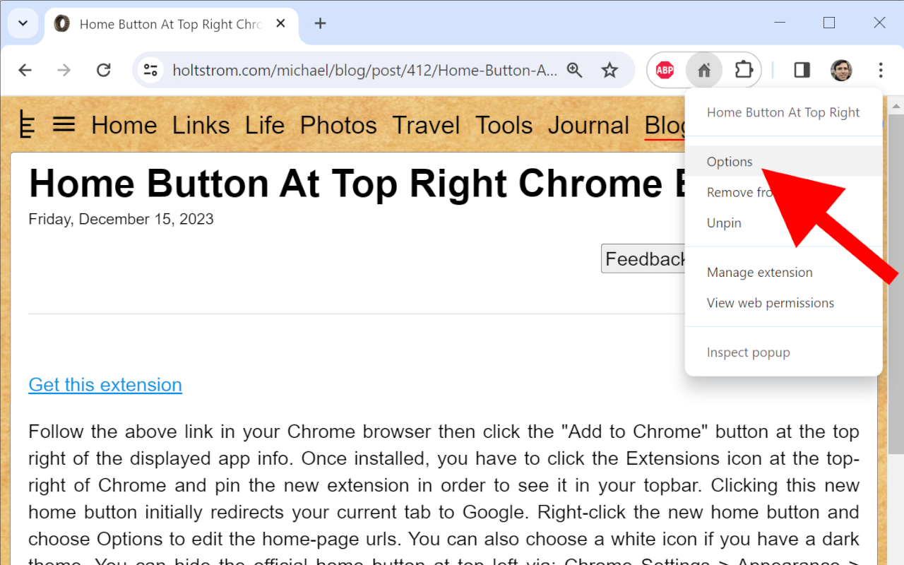 Home Button At Top Right chrome谷歌浏览器插件_扩展第3张截图
