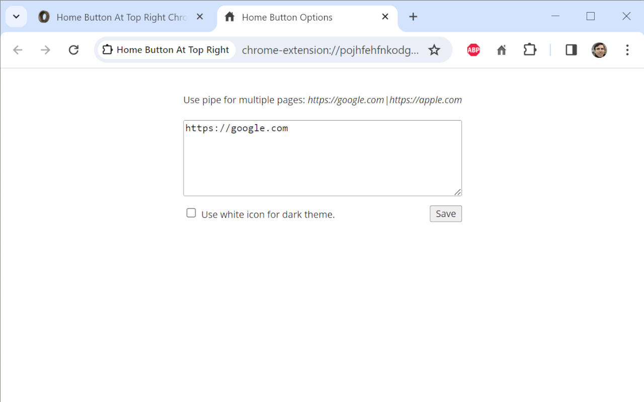 Home Button At Top Right chrome谷歌浏览器插件_扩展第4张截图