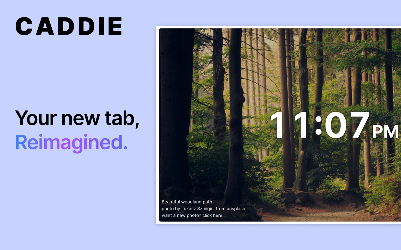 Caddie - Your New Tab, Reimagined. chrome谷歌浏览器插件_扩展第1张截图