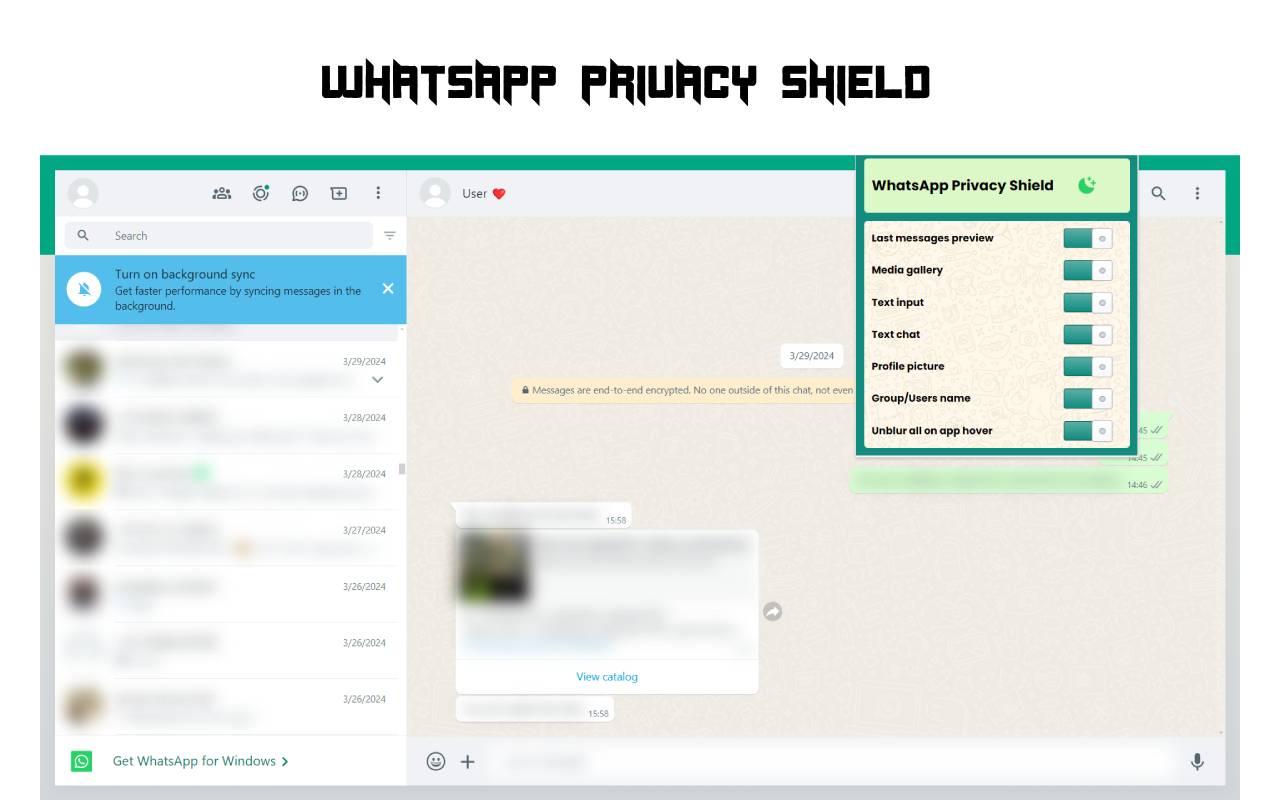 WhatsApp Privacy Shield chrome谷歌浏览器插件_扩展第1张截图