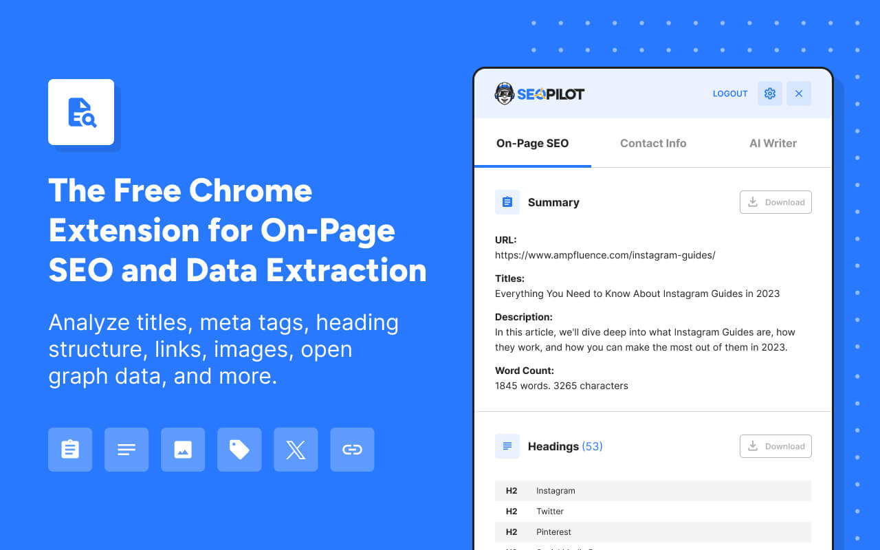 SEO Pilot chrome谷歌浏览器插件_扩展第3张截图