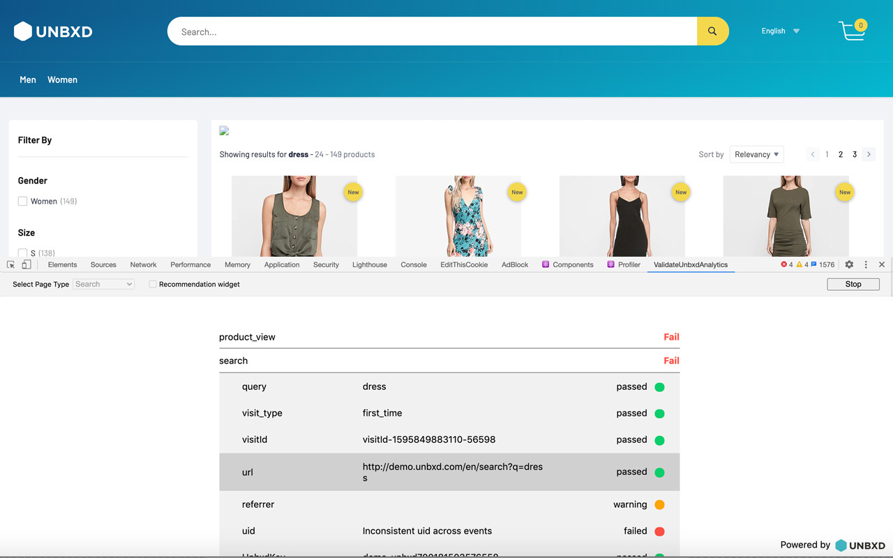 Unbxd Analytics Validator chrome谷歌浏览器插件_扩展第4张截图