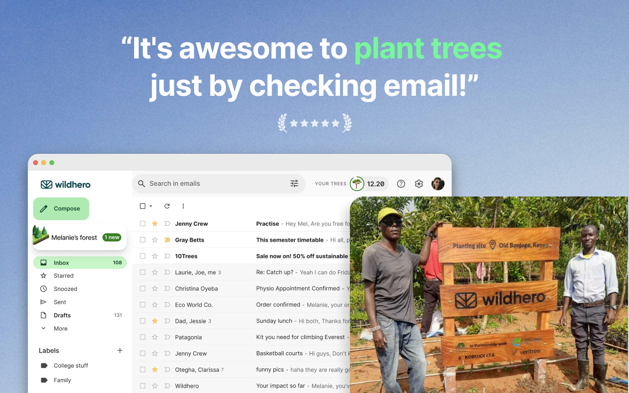 Wildhero - Greener Way To Do Your Email chrome谷歌浏览器插件_扩展第3张截图