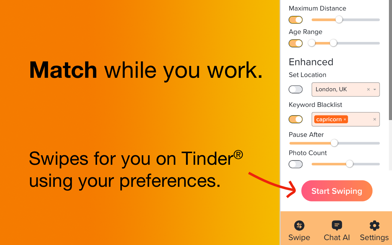 SwipeIQ | AI Autoswiper for Tinder, Bumble & Badoo chrome谷歌浏览器插件_扩展第1张截图