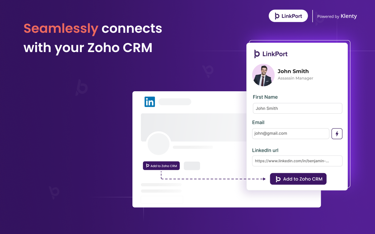 Linkport: LinkedIn Prospecting for Zoho chrome谷歌浏览器插件_扩展第1张截图