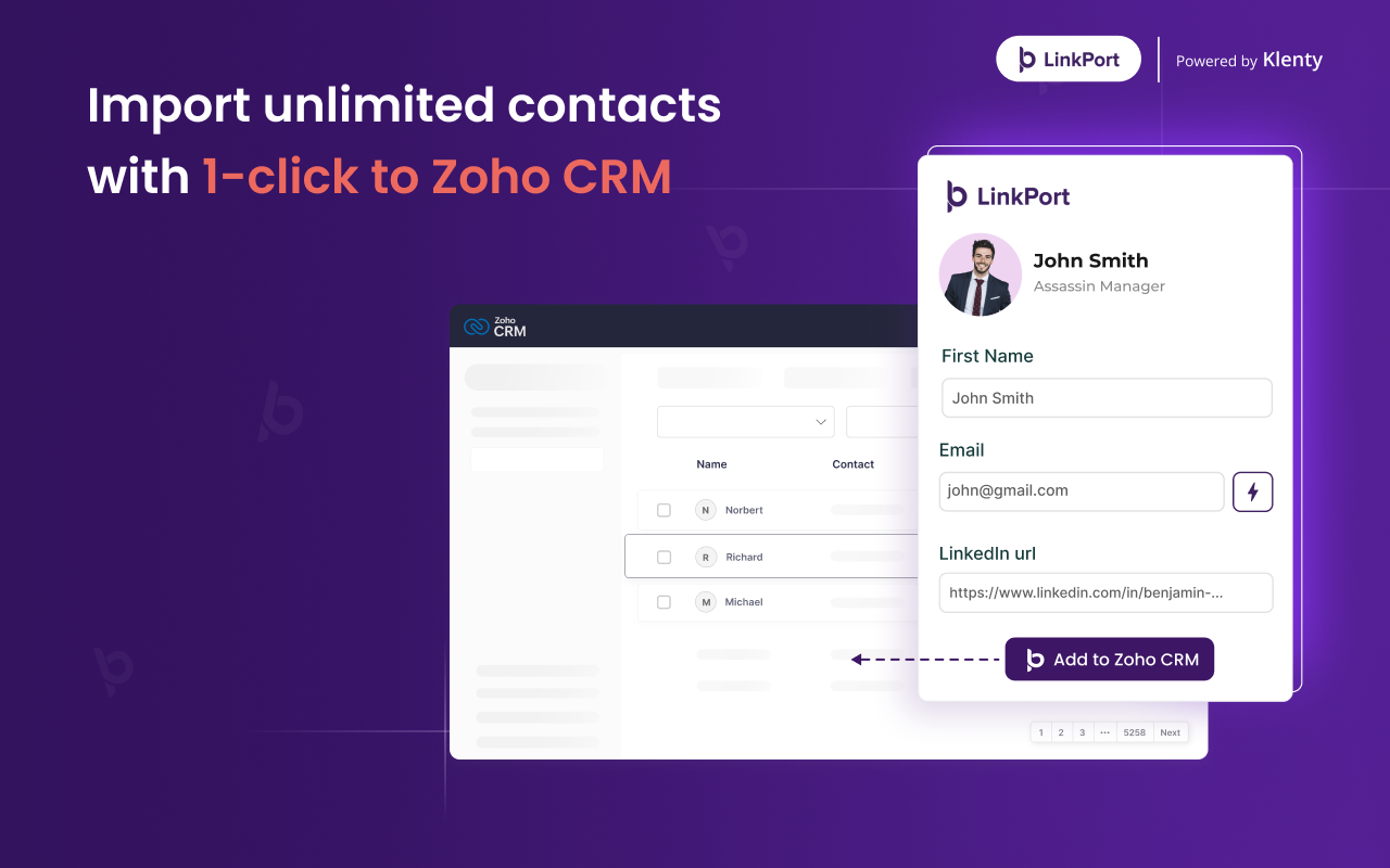 Linkport: LinkedIn Prospecting for Zoho chrome谷歌浏览器插件_扩展第4张截图