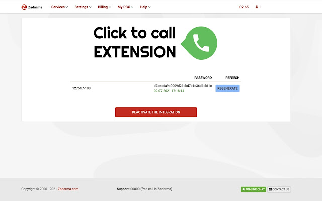 Click to call Zadarma chrome谷歌浏览器插件_扩展第1张截图