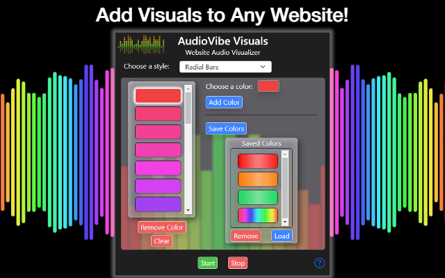 Audio Visualizer - AudioVibe chrome谷歌浏览器插件_扩展第1张截图