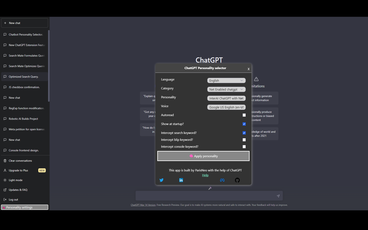 ChatGPT-Personality-Selector chrome谷歌浏览器插件_扩展第2张截图