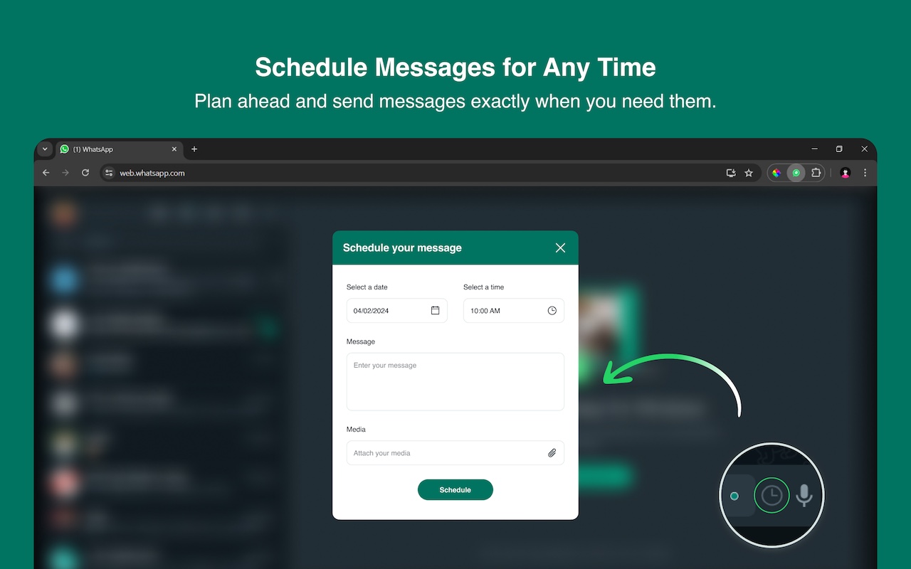Send Later for WhatsApp chrome谷歌浏览器插件_扩展第1张截图