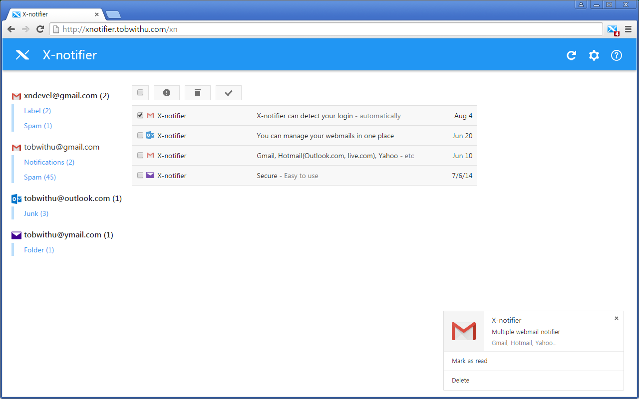 X-notifier Neo chrome谷歌浏览器插件_扩展第1张截图