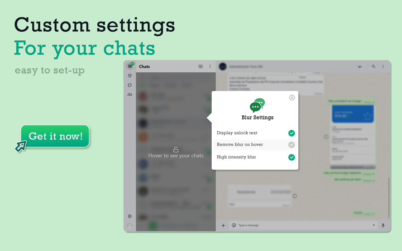 WhatsApp Blur Chats chrome谷歌浏览器插件_扩展第2张截图