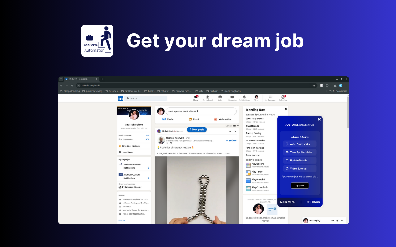 JobForm Automator: AI Auto Apply & Autofill Job Applications chrome谷歌浏览器插件_扩展第1张截图