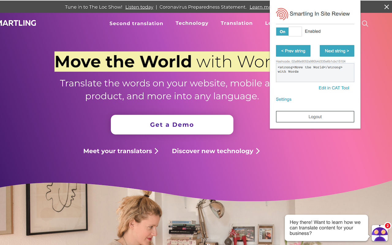 Smartling In Site Review (Beta) chrome谷歌浏览器插件_扩展第1张截图