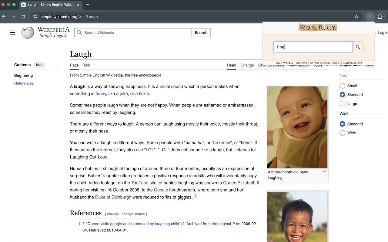 word.ly - Dictionary, Thesaurus, & Rhymes chrome谷歌浏览器插件_扩展第2张截图