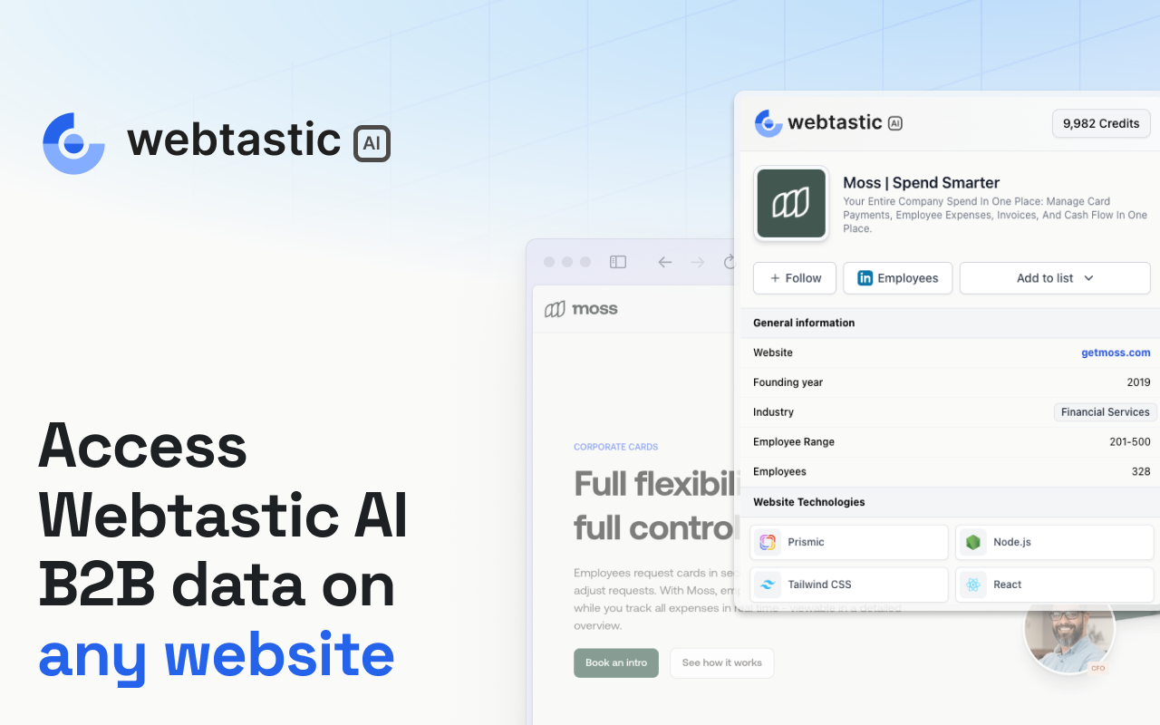 Webtastic AI: B2B data anywhere chrome谷歌浏览器插件_扩展第2张截图