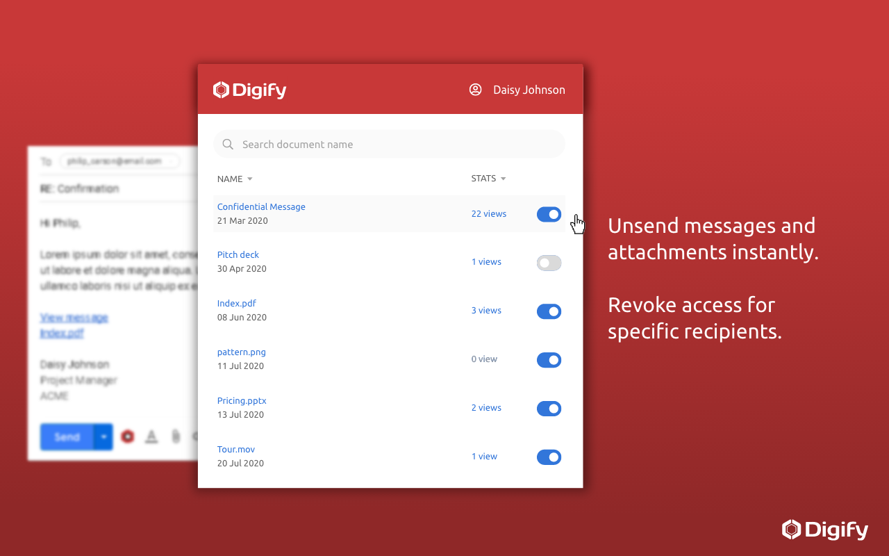 Digify for Gmail: Encrypt, track, and unsend chrome谷歌浏览器插件_扩展第1张截图