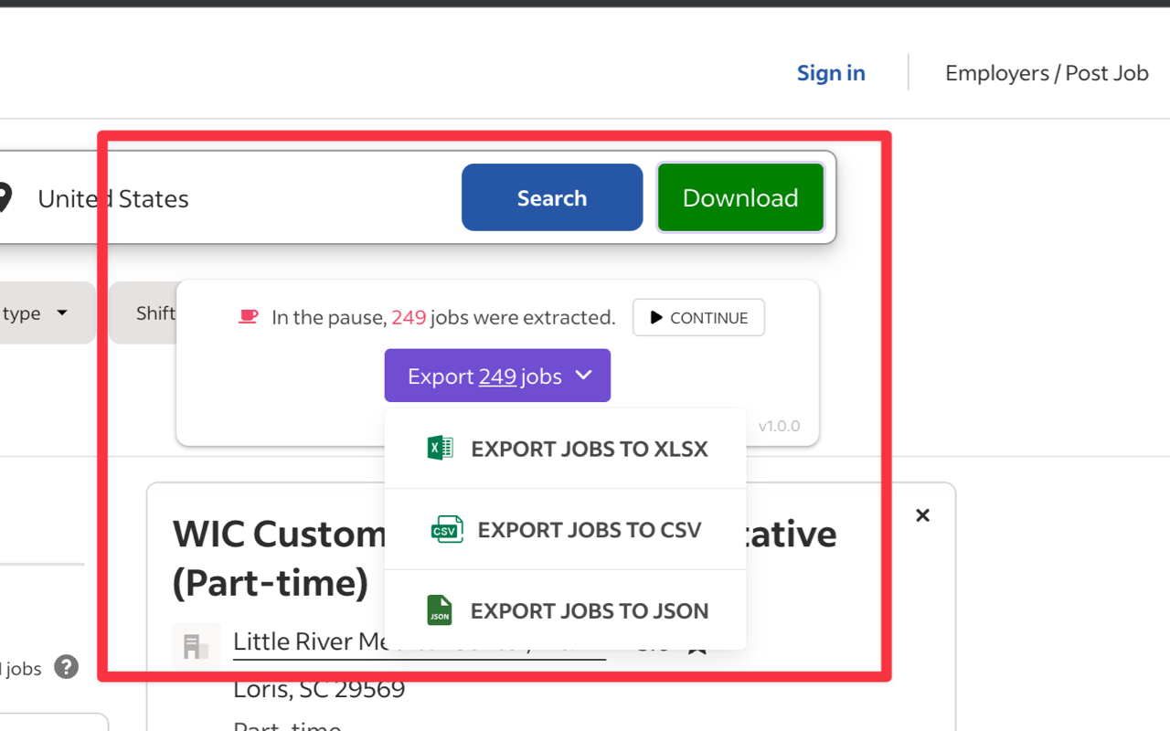 Jobs Scraper for Indeed chrome谷歌浏览器插件_扩展第3张截图
