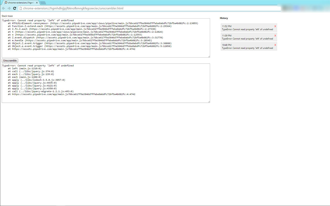 Unscramble stack trace chrome谷歌浏览器插件_扩展第1张截图