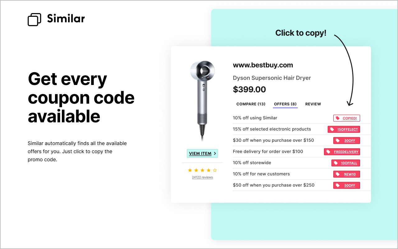 Similar Inc | Shopping Comparison Co-Pilot chrome谷歌浏览器插件_扩展第1张截图