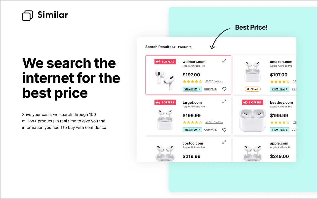 Similar Inc | Shopping Comparison Co-Pilot chrome谷歌浏览器插件_扩展第2张截图