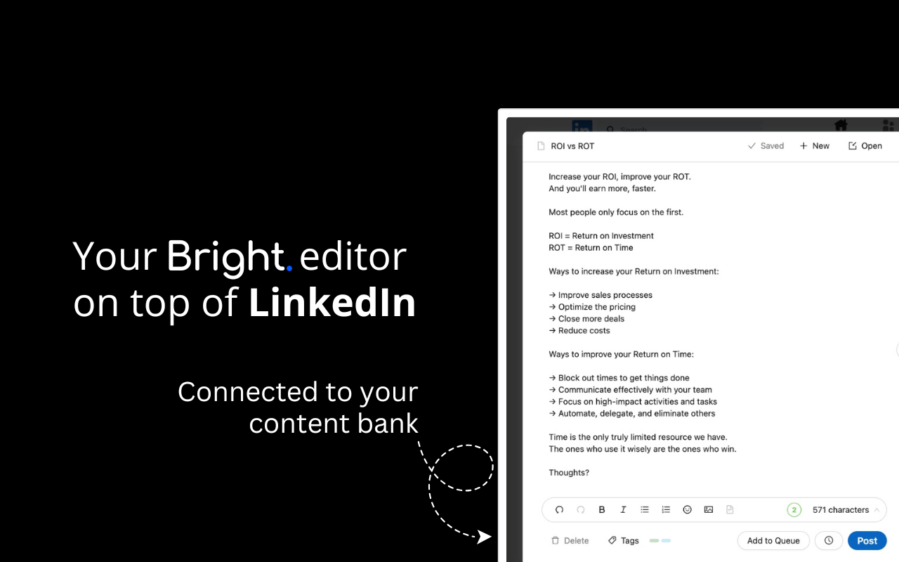 Bright | Content Studio for LinkedIn chrome谷歌浏览器插件_扩展第3张截图