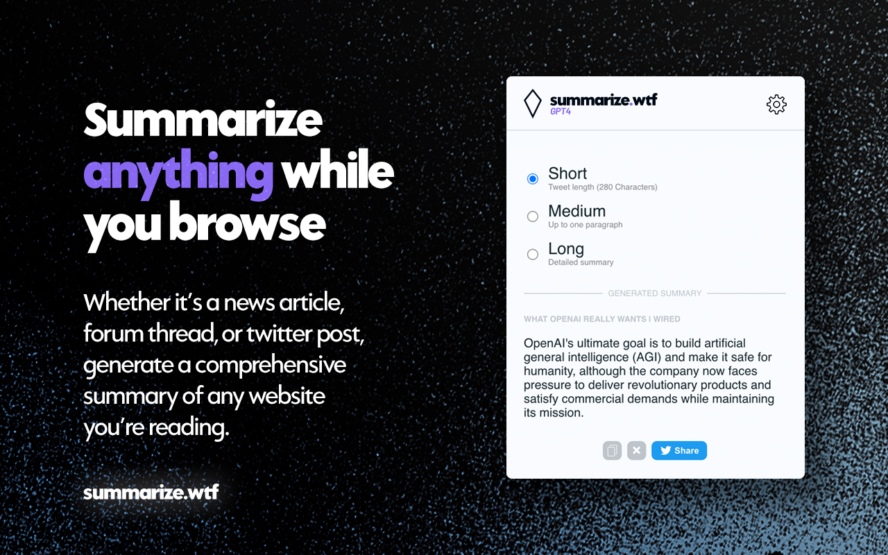 Summarize.wtf - AI Copilot chrome谷歌浏览器插件_扩展第2张截图