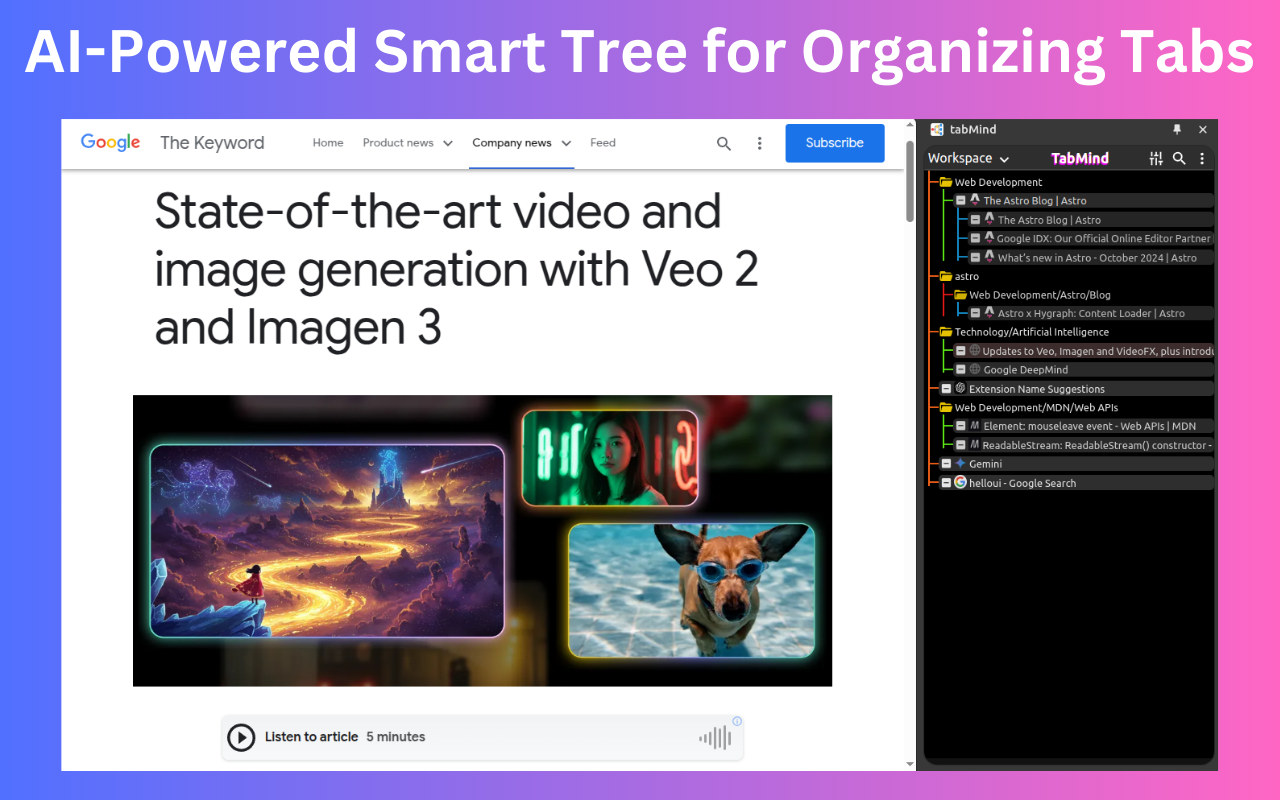 tabMind - AI智能树形标签 chrome谷歌浏览器插件_扩展第1张截图