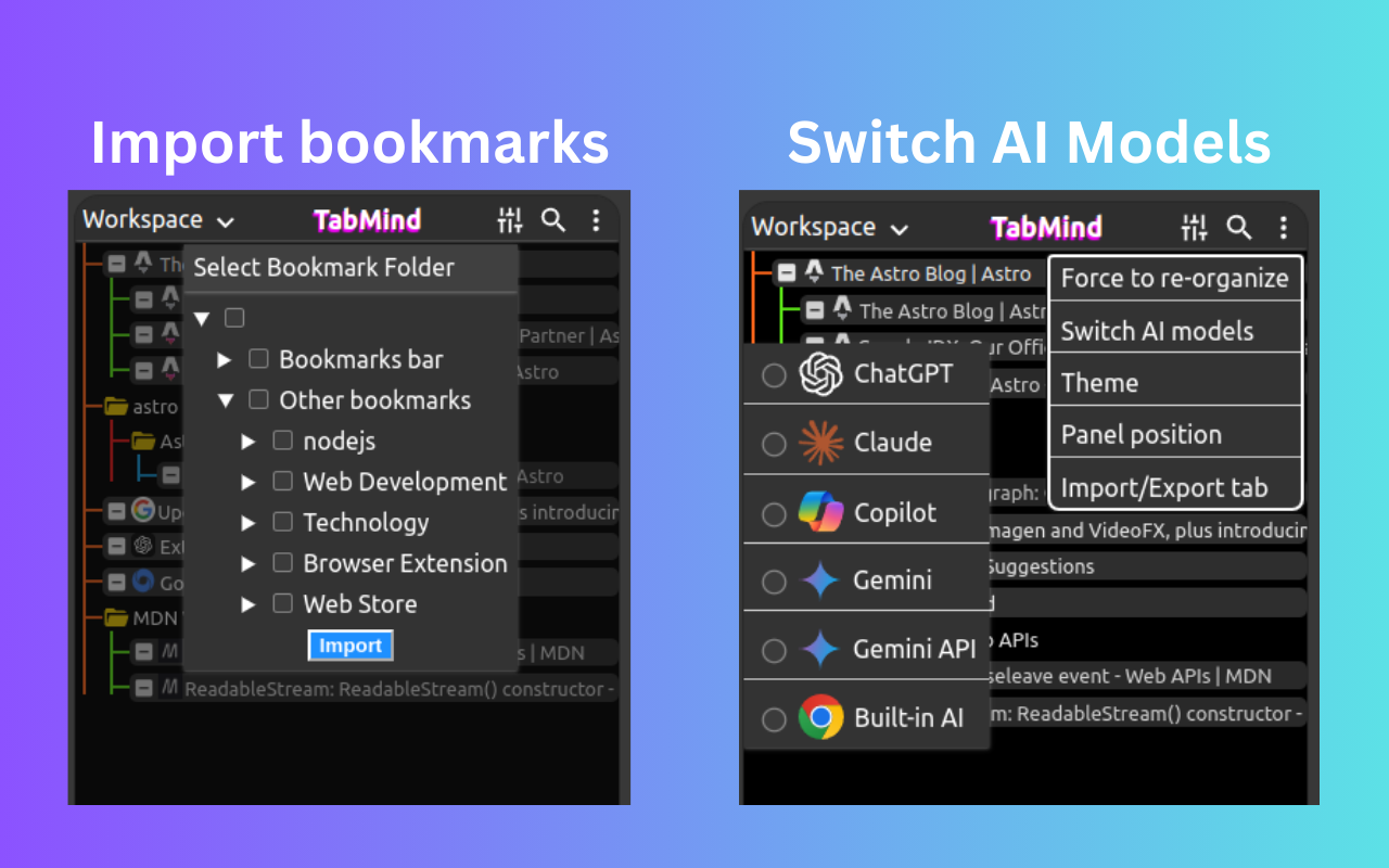 tabMind - AI智能树形标签 chrome谷歌浏览器插件_扩展第2张截图