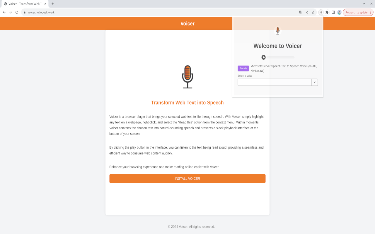 Voicer chrome谷歌浏览器插件_扩展第2张截图