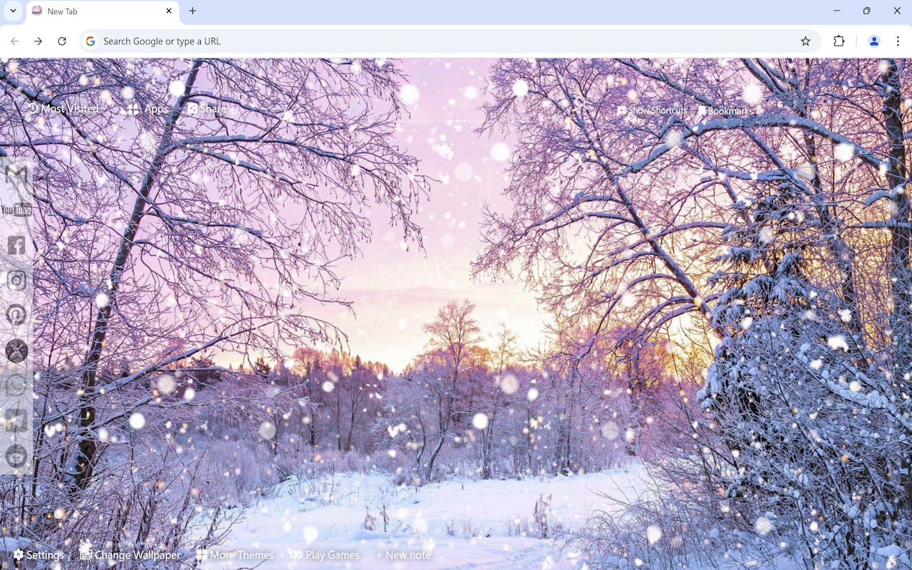 Winter Snow Wallpaper chrome谷歌浏览器插件_扩展第1张截图