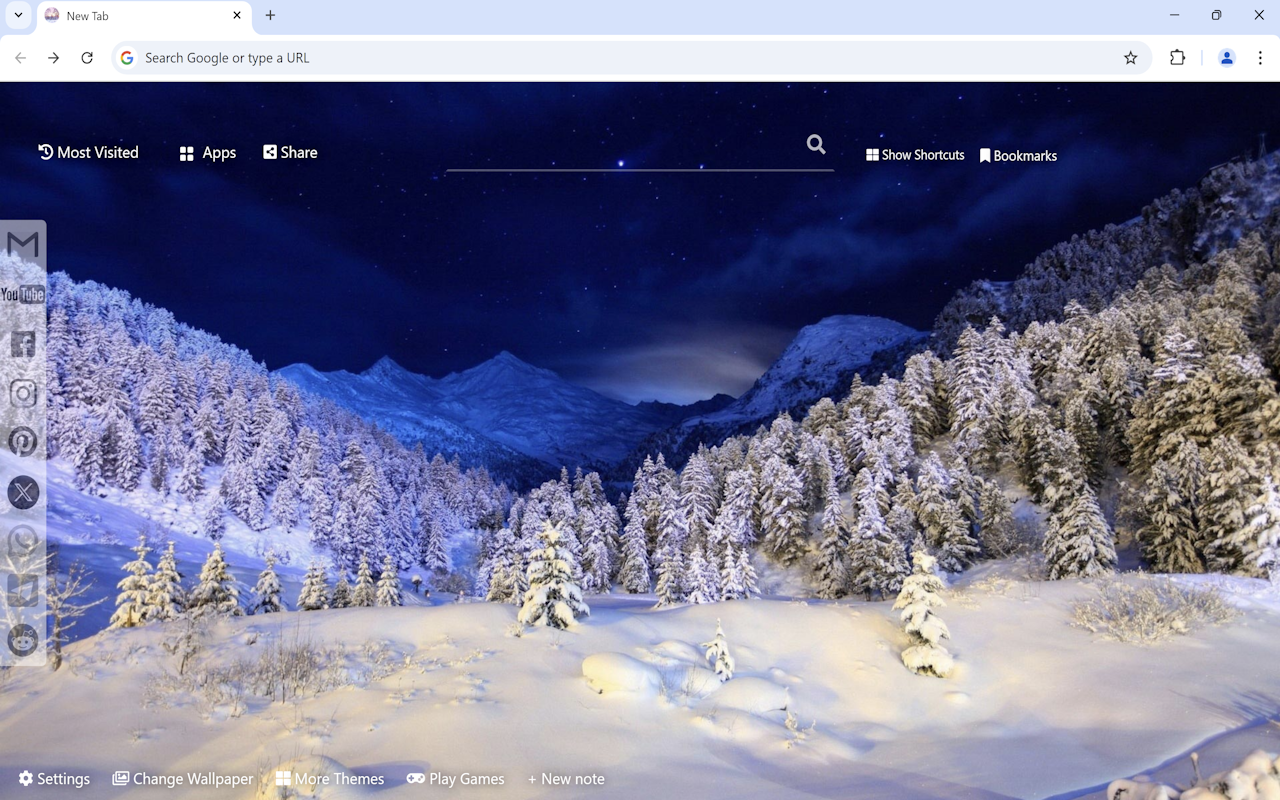 Winter Snow Wallpaper chrome谷歌浏览器插件_扩展第2张截图