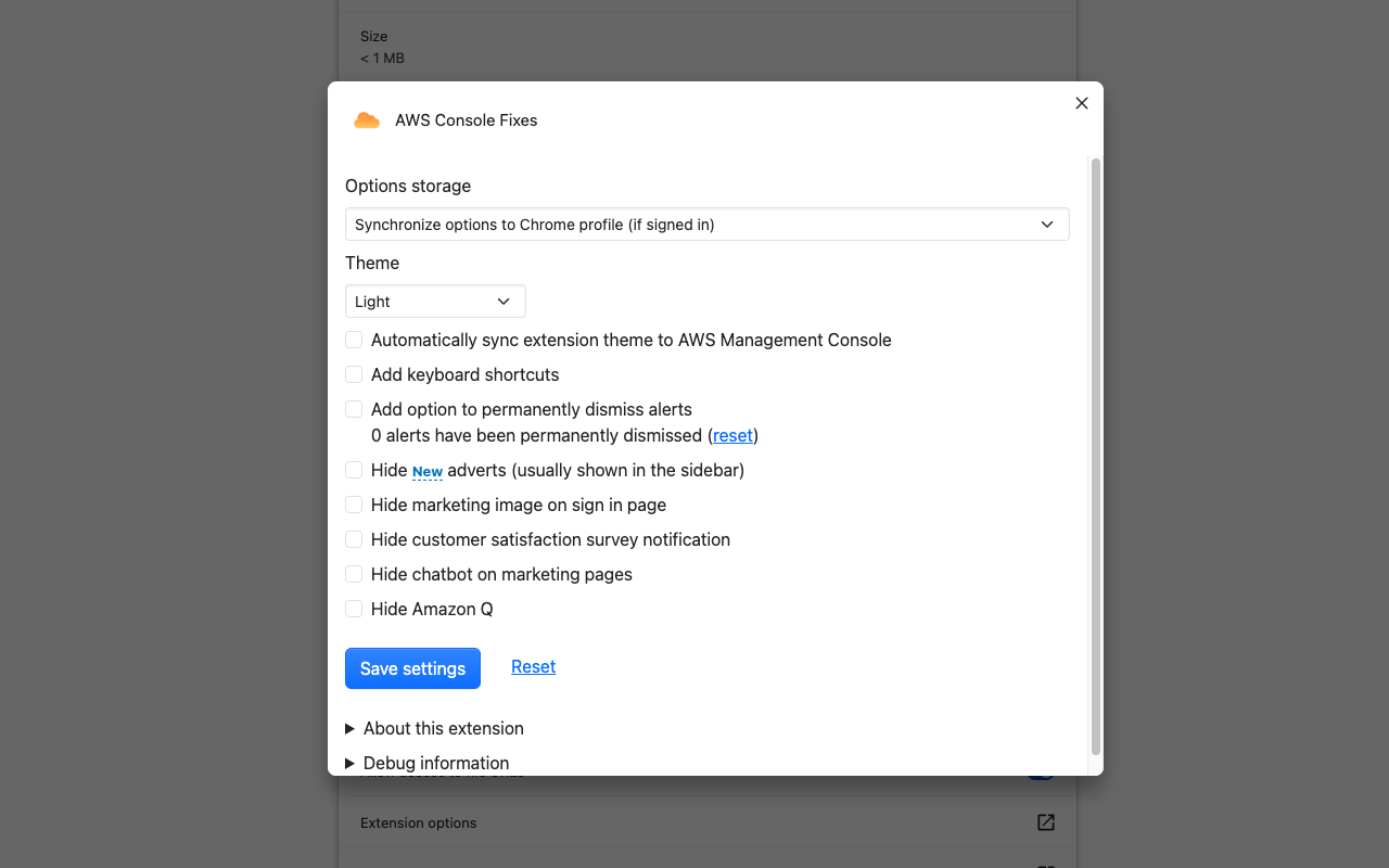 AWS Console Fixes chrome谷歌浏览器插件_扩展第1张截图