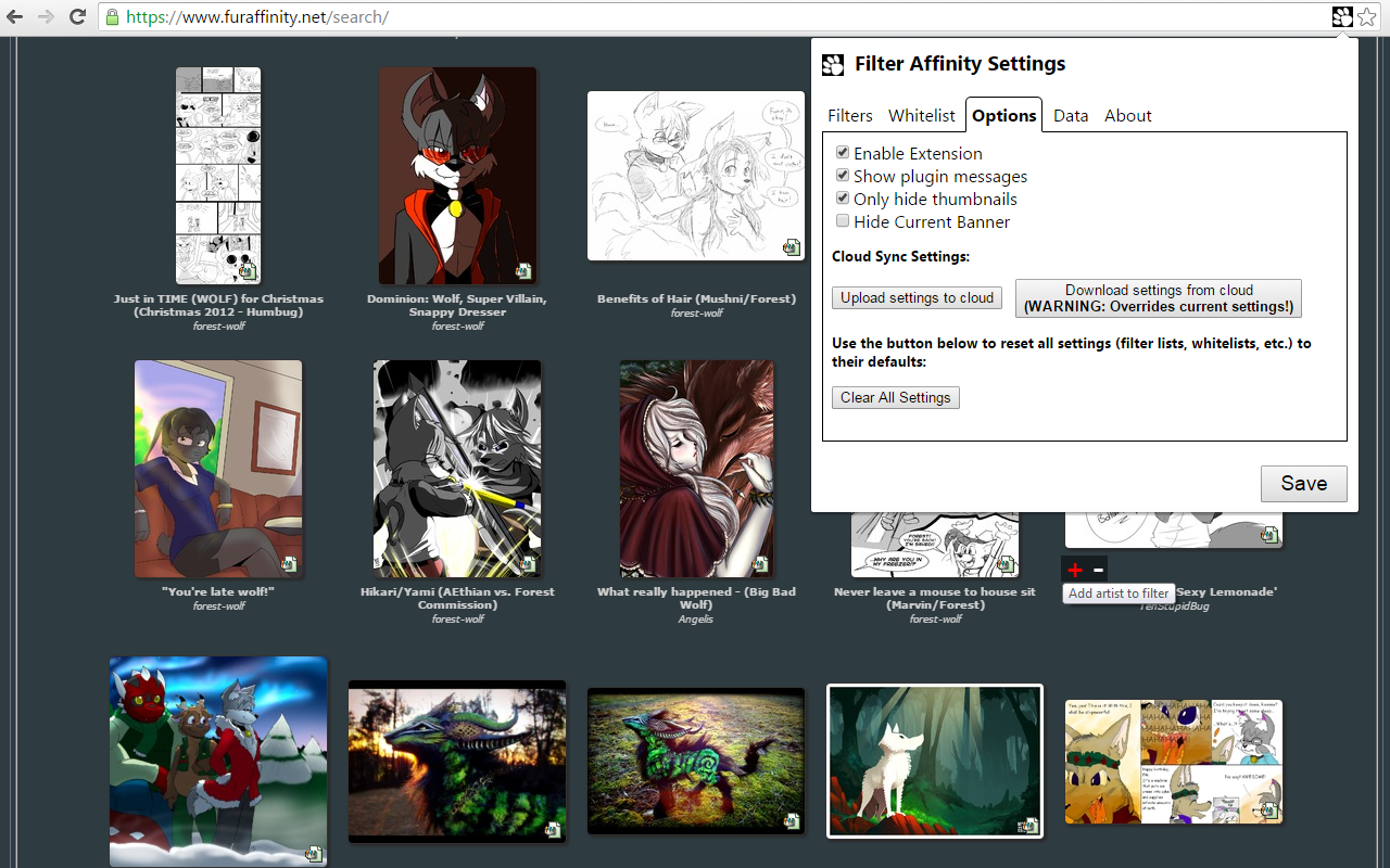 Filter Affinity chrome谷歌浏览器插件_扩展第1张截图