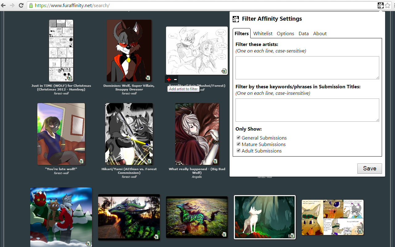 Filter Affinity chrome谷歌浏览器插件_扩展第2张截图