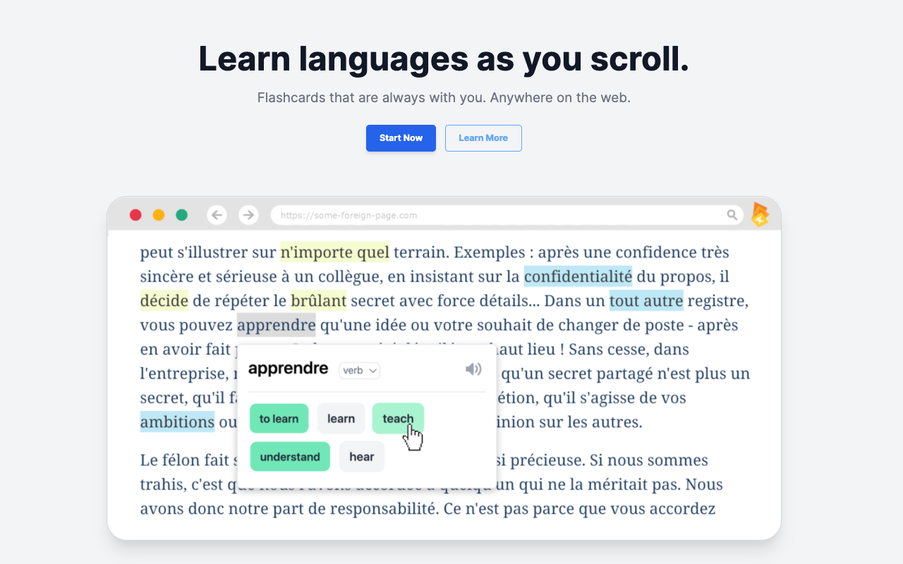 Masterlingo - Learn languages as you scroll chrome谷歌浏览器插件_扩展第1张截图