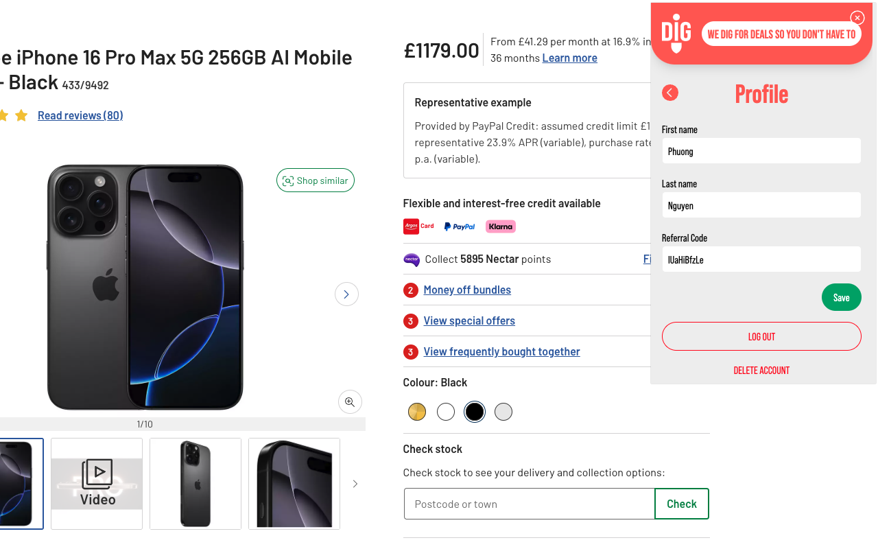 DIG This Deal chrome谷歌浏览器插件_扩展第3张截图