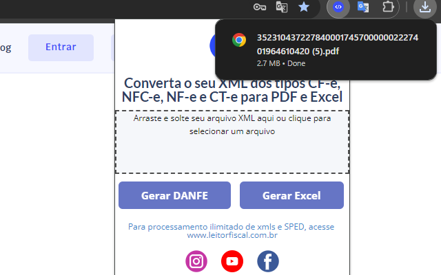 LeitorFiscal chrome谷歌浏览器插件_扩展第2张截图