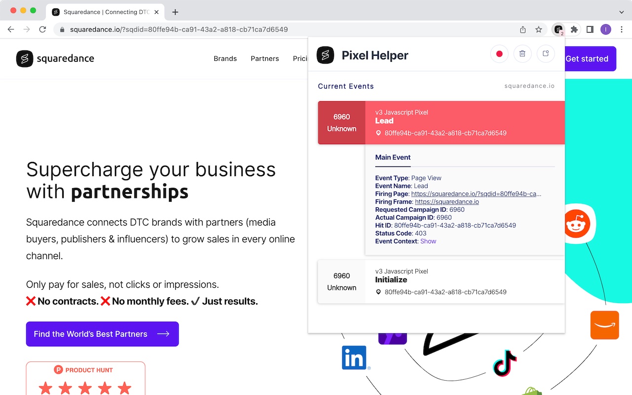 Squaredance Pixel Helper chrome谷歌浏览器插件_扩展第1张截图