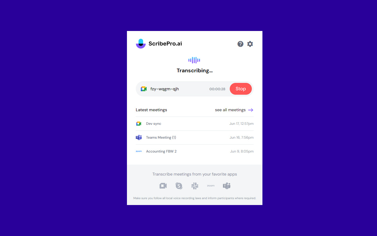 ScribePro.ai: Meeting assistant chrome谷歌浏览器插件_扩展第3张截图