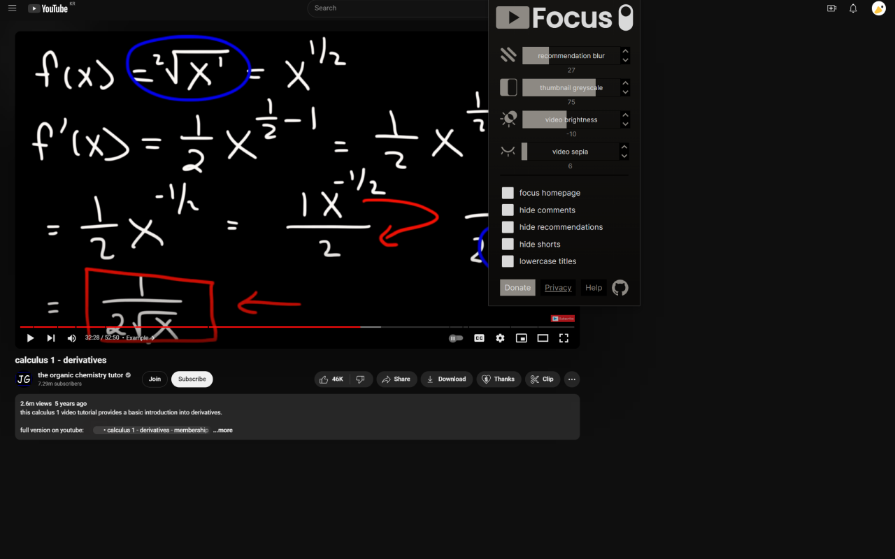 YT Focus - Learning Made Easy chrome谷歌浏览器插件_扩展第4张截图