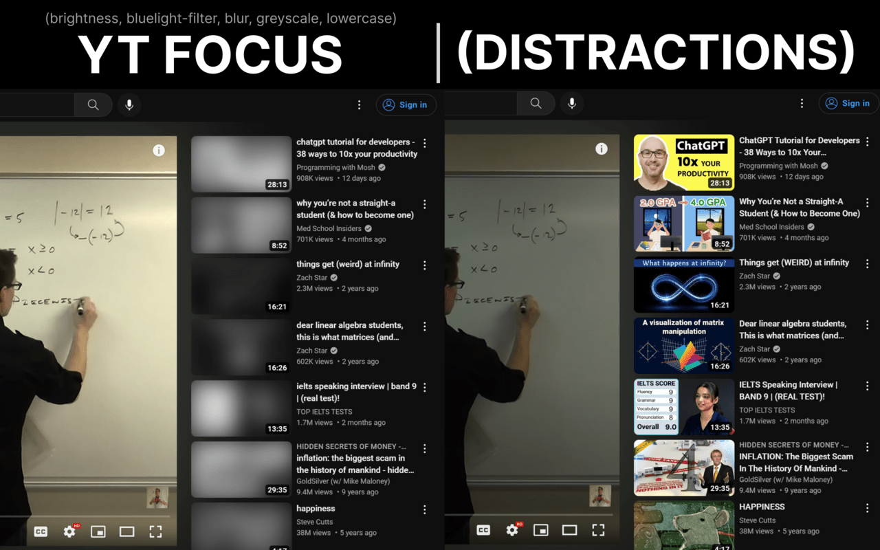 YT Focus - Learning Made Easy chrome谷歌浏览器插件_扩展第5张截图