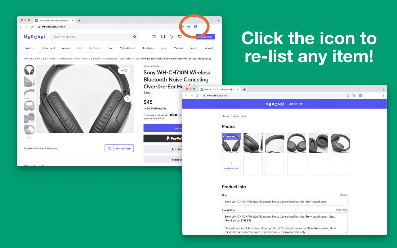 Product Relister for Mercari chrome谷歌浏览器插件_扩展第1张截图