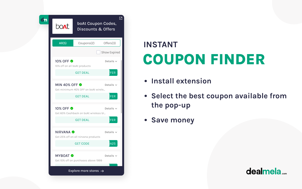 DealMela - Coupons for your Online Shopping chrome谷歌浏览器插件_扩展第1张截图