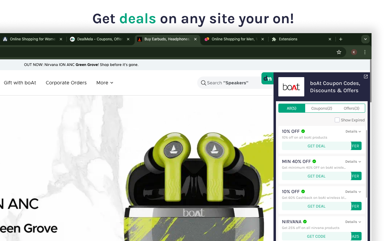 DealMela - Coupons for your Online Shopping chrome谷歌浏览器插件_扩展第2张截图