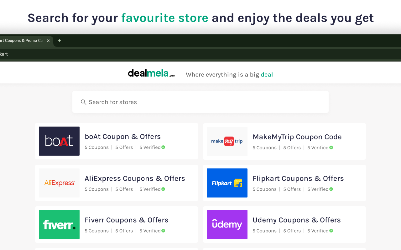 DealMela - Coupons for your Online Shopping chrome谷歌浏览器插件_扩展第4张截图
