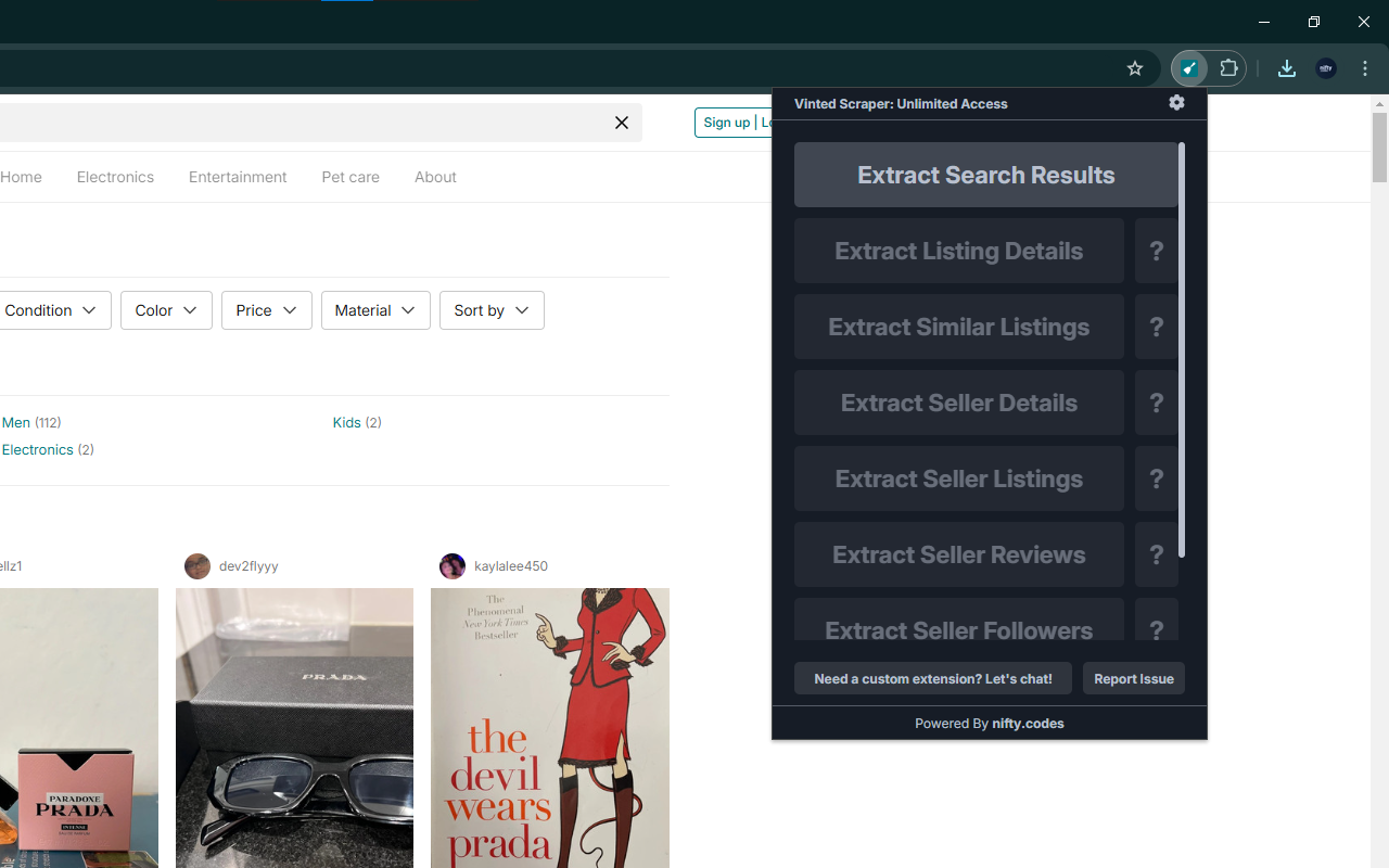 Vinted Scraper - Data Extractor & Exporter chrome谷歌浏览器插件_扩展第3张截图