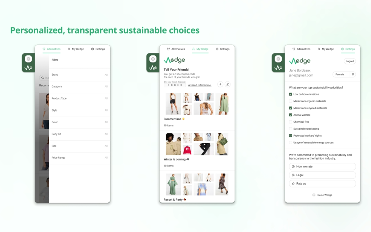 Wedge Shopper: Sustainable Fashion Assistant chrome谷歌浏览器插件_扩展第3张截图