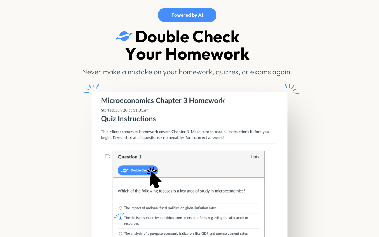 AI Homework Helper - Double Check AI chrome谷歌浏览器插件_扩展第2张截图